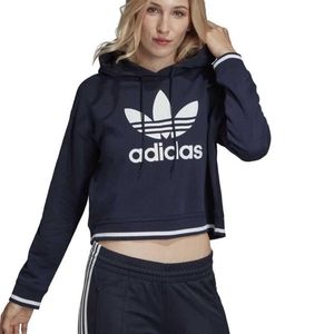 Adidas Crop Hoodie in Navy size M